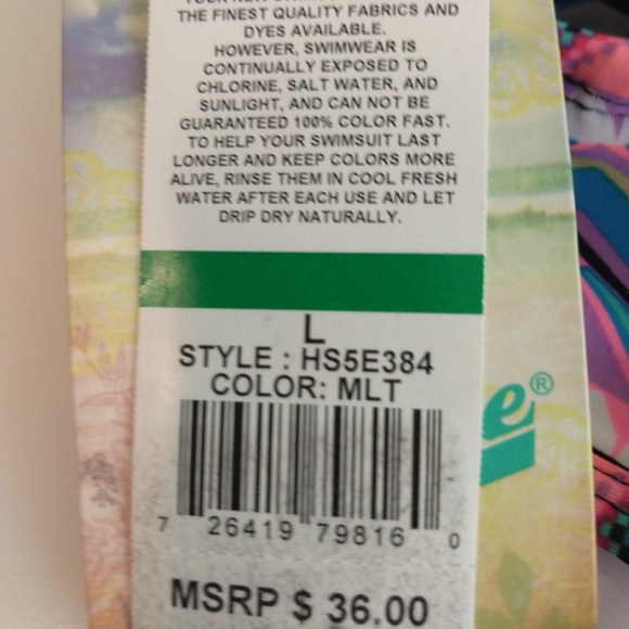 Hobie Multicolor bikini top. L - Picture 10 of 10